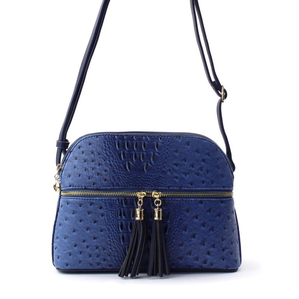 Chic Messenger Bag: Ostrich print (Vegan)